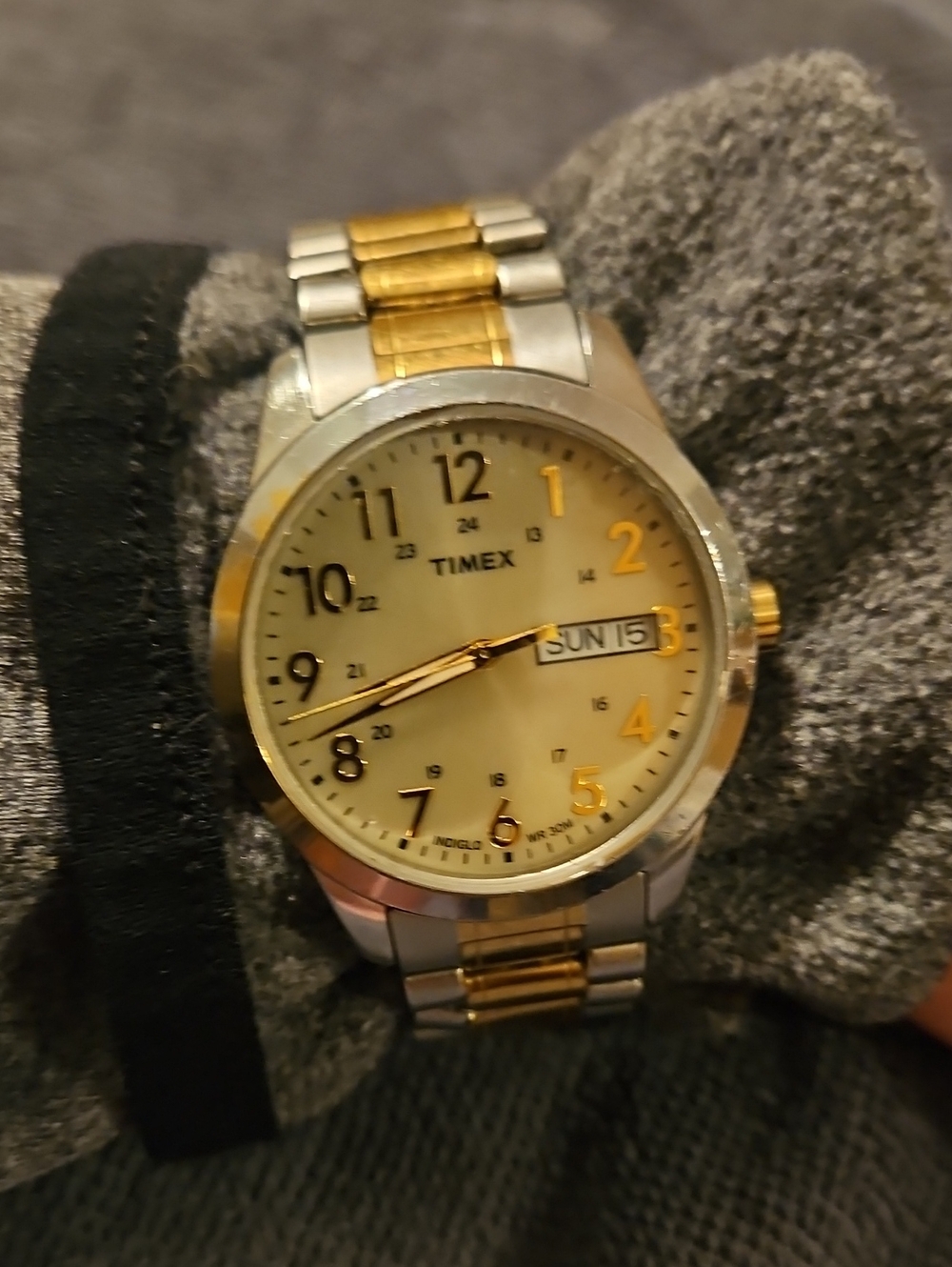 Timex Men's Two-Tone Stainless Steel Indigo Glow Analog Watch - Gold/Silver